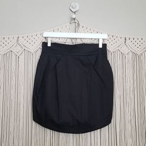 H&M black curved hem mini skirt